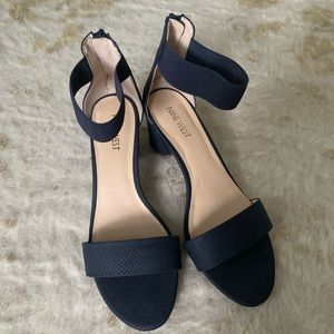 NINEWEST block short heels sandal with zip